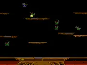 Knight riding an ostrich in a mid-air duel in the free online arcade game Joust Classic