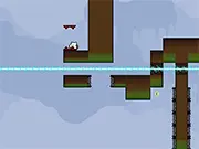 Casus: Follow the Beam free online puzzle game, alien creature flipping gravity, dodging turrets and monsters