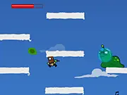 Box Face free online vertical platform shooter game featuring a hero with a box on his head and a laser gun on PlayArcadeHub