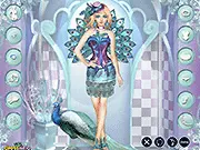 Peacock Fashion free online dress up game featuring beautiful opaque colors and lavish items