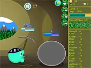 Idle Slime Miner free online clicker game, slime character mining gold and gems