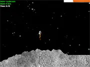 Spaceship approaching the moon surface in the classic free online physics game Lunar Lander on PlayArcadeHub