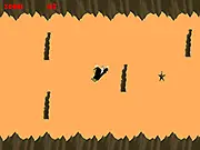 Play Fly or Die free online game with a vampire character escaping a cave, pressing Z to fly