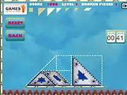 The Gravity Tangram free online puzzle game, geometric blocks stacked to form a shape, play physics puzzle game