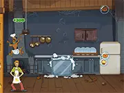 Scooby-Doo! Bubble Banquet free online game, Scooby and Shaggy popping balloons, play arcade game with ghosts and spiders