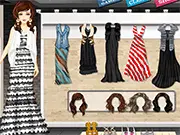 Vest and Maxi Dress free online fashion game, dressing up a beautiful model, play free dress up game with vests and maxi dresses