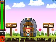 Pig Catching Eggs free online arcade game, a pig collecting eggs and avoiding knives