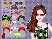 Head Scarves Dress Up free online fashion game, dressing up a lady with makeup and stylish scarves, play free girl game