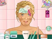 Blake Lively Last Minute Makeover online game screenshot showing the actress with makeup and dress options