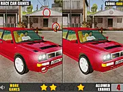 Lancia Car Differences free online game screenshot showing two side-by-side images of a Lancia sports car with subtle differences to locate