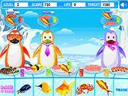 Gameplay screenshot of Ice Restaurants showing a cute cartoon bear waiting at a counter while the player character prepares food in a kitchen setting.