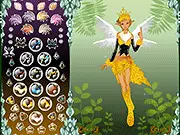Genie Dier Dressup game screen showing a unique fairy character with exotic clothing options and bold accessories.