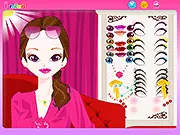 Screenshot of Stubborn Makeup game, showing a before and after comparison of a dramatic digital cosmetic transformation.