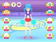 Cheering Girl Dressup free online fashion game, designing cheerleader uniforms and outfits, styling a dancer for a performance