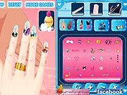 Screenshot from Beauty Nails Beginner game showing a selection of vibrant nail polish colors and patterns ready to be applied to a client's fingernails.