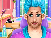 Daddy Spa Time game screenshot, giving a father a relaxing facial and makeover, play free online care game