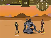 Side-scrolling action from the free online beat 'em up game Post War, showing the player fighting multiple enemies on a street.