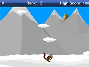 Go Squirrel Go! free online bouncing game, squirrel jumping on clouds and shooting upwards on PlayArcadeHub