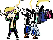 Dress Up Chibi Stevie game screenshot, Chibi version of the famous drummer of Guns N' Roses wearing rock gear
