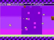 The scrolling shooting action of Muffin Mayhem showing the player's weapon firing at a swarm of confectionery enemies