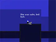 Screenshot from the free online game Cat Secrets showing the character Almira talking to one of the cryptic, talking cats