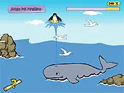 Salva al Pinguino Chileno online game screenshot showing a Chilean penguin character on an adventurous level, ready to be rescued.