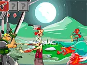 Army of the Dead free online shooter game, mercenary shooting incoming zombies, intense action game on PlayArcadeHub