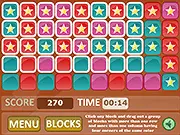 Play Blocks Extended free online puzzle game, matching colored block edges to collect stars, logical brain teaser on PlayArcadeHub