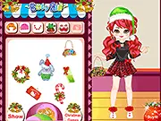 Play Santa Claus' Gifts free online dress up game, styling a girl in new festive dresses from Santa, Christmas fashion game