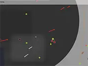 Free online abstract shooter game Hexcelle showing a modular ship comprised of cells launching missiles at geometric enemies