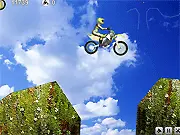 Bike Challenge game screenshot showing a motorcyclist riding over steep slopes and jumps on a challenging track, free online racing game