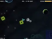 Space Pips free online game screenshot, twin-stick shooter action, spaceship shooting geometric enemies, collecting pips for shop upgrades