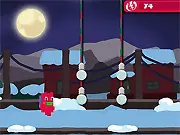 Screenshot of Lighting All The Way online platformer game showing the character jumping over a red electrical box to reach an unlit lamp