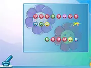 Screenshot of the arcade game Smileys Shoot showing projectiles being fired at bouncing yellow smiley face targets. Play free online on PlayArcadeHub.