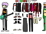 Michael Clifford Dress Up game screenshot, featuring the 5SOS guitarist ready to be styled with rock clothes