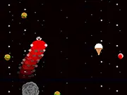 Late Night Scotsman free online game screenshot showing a cartoon Scotsman jumping high to collect various food items.