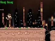 A character running and jumping across unstable, shaking platforms in the fast-paced City Escape: Platform Run online game
