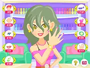 Nail Master Dressup free online game screenshot, girl with stylish outfit and fashionable nail art design