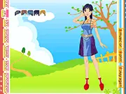 Resort Girl Dressup game screenshot showing a girl ready for vacation, dressed in beachwear with a resort background