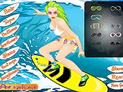 Cool Surfing Girl free online dress up game, styling a girl in a bikini for surfing in the sea