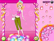 Easter Esther free dress-up game with a girl wearing a colorful Easter costume and bunny ears