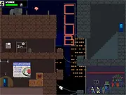 Mindhunt: Resurgence game screenshot showing the hero, Vince, shooting a pistol at a government agent on a rooftop platform