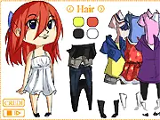 Fuouo, an anime-style girl, wearing a cute new outfit in the free online dress-up game