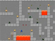 Osuldorb free online survival game screenshot - scientist avoiding poisonous Nielderthands aliens to find the Derodonal device