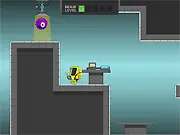 Dem Alein Gaem free online puzzle game screenshot - scientist escorting an alien through a lab to the Incineratron 3000