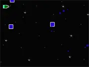 Screenshot of the arcade shoot 'em up game Shape Shooter showing a small ship battling glowing geometric enemy shapes in an old school style. Play free online.