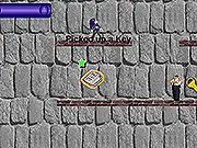 The main character, Spy Girl, using stealth mode to sneak past a patrolling guard in the online puzzle game