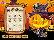 Pumpkin Decoration free online Halloween game, carving a spooky jack-o-lantern with various designs