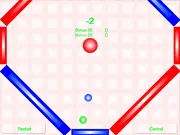 The center octagon changing colors to match three incoming colored balls in the Octagon Color Pong online skill game