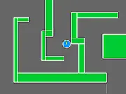 The game screen of X Ball Racing, showing a rolling ball navigating a curved 3D race track against a fast-moving background.